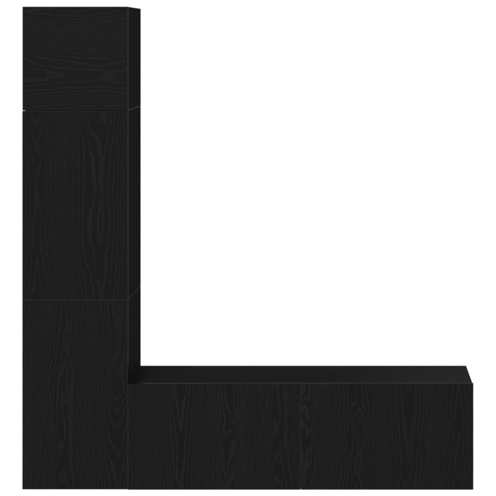 Set de cabinet TV montat pe perete 3 piese vidaXL Stejar negru lemn prelucrat - WALTI WALTI