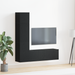 Set de cabinet TV montat pe perete 3 piese vidaXL Stejar negru lemn prelucrat - WALTI WALTI