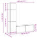 Set de cabinet TV montat pe perete 3 piese vidaXL Stejar negru lemn prelucrat - WALTI WALTI