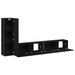Set dulap TV, 3 piese, de perete, stejar negru, lemn prelucrat - WALTI WALTI