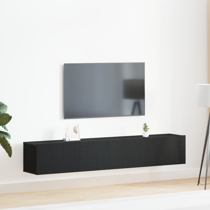Set de dulap TV 2 piese vidaXL Negru din lemn laminat - WALTI WALTI