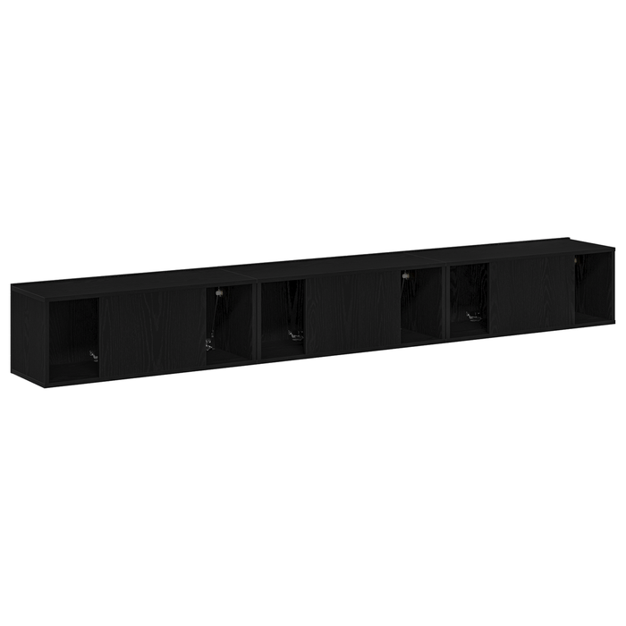 Set de cabinet TV 3 piese vidaXL negru din lemn ingineresc - WALTI WALTI
