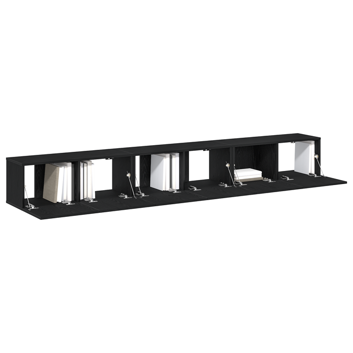 Set de cabinet TV 3 piese vidaXL negru din lemn ingineresc - WALTI WALTI