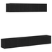 Set dulap TV, 4 piese, negru, lemn prelucrat - WALTI WALTI