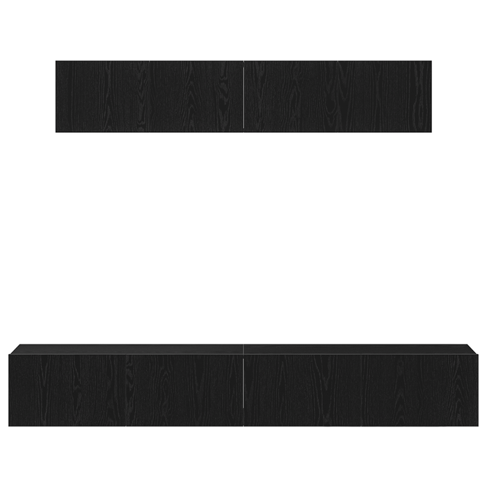 Set dulap TV, 4 piese, negru, lemn prelucrat - WALTI WALTI