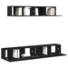 Set dulap TV, 4 piese, negru, lemn prelucrat - WALTI WALTI