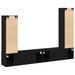 Set de dulap TV 4 piese montat pe perete lemn negru - WALTI WALTI