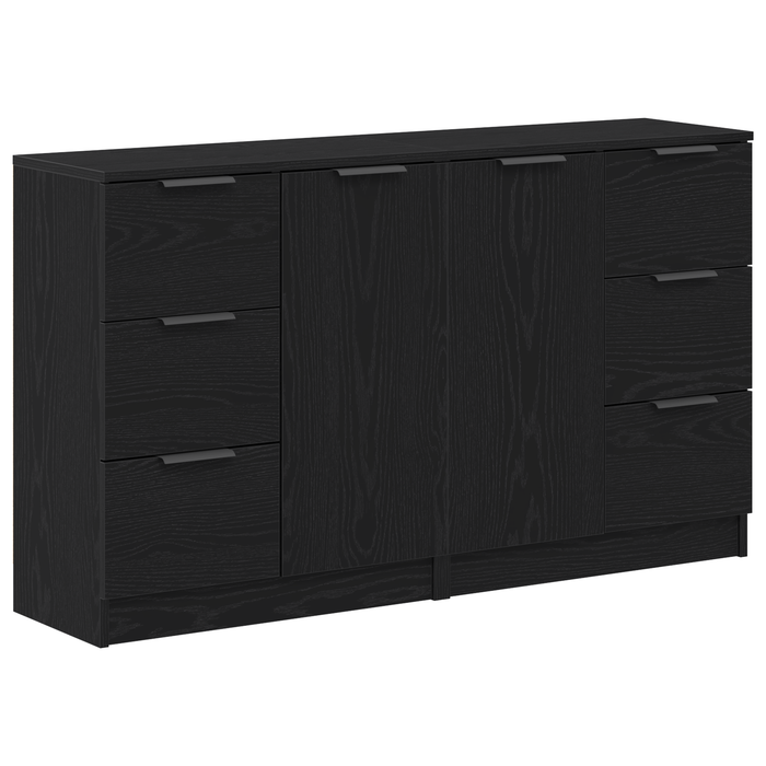 Mese laterale 2 buc Negru Stejar 60x30x70 cm Lemn prelucrat - WALTI WALTI