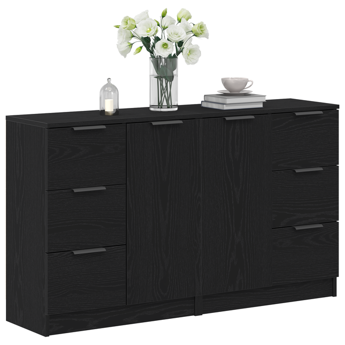 Mese laterale 2 buc Negru Stejar 60x30x70 cm Lemn prelucrat - WALTI WALTI