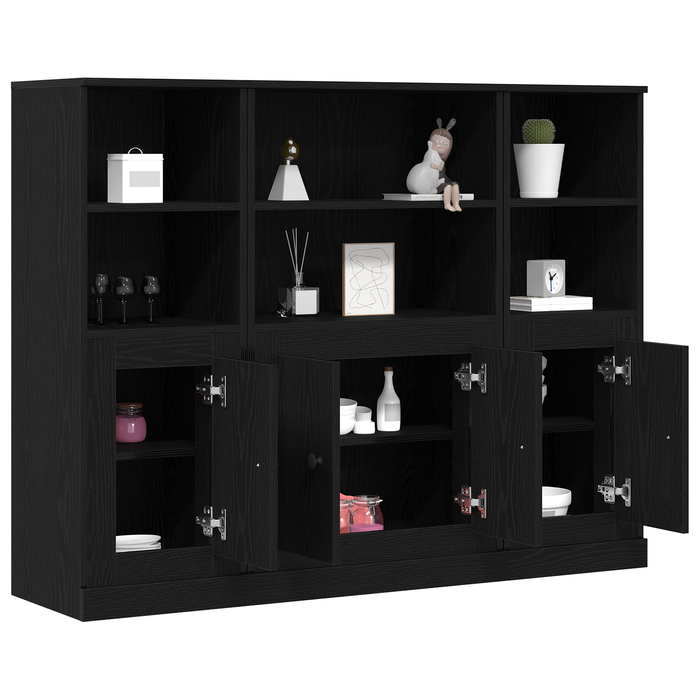 Highboard Negru Stejar 132x35,5x103,5 cm Lemn prelucrat - WALTI WALTI