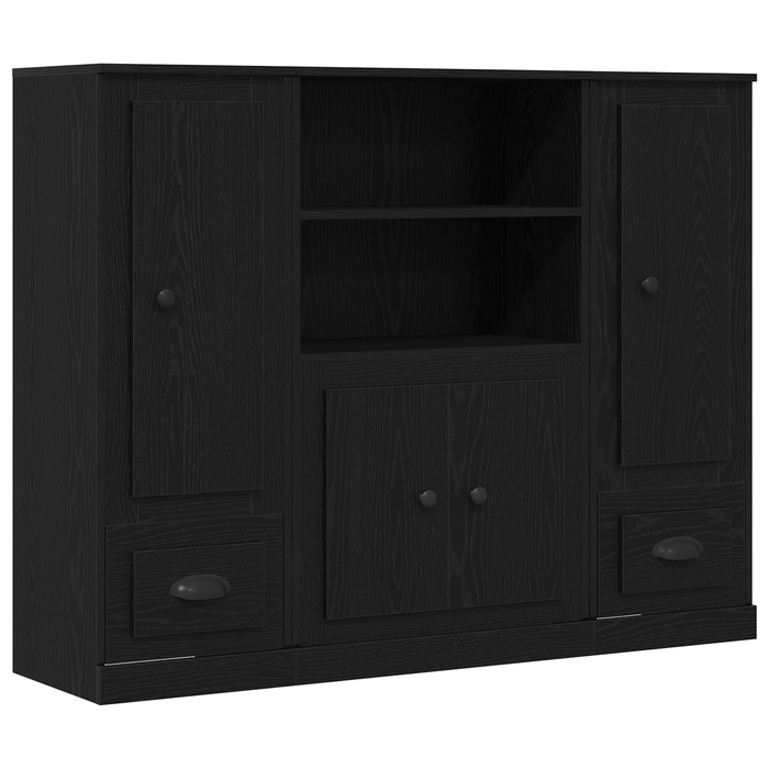 Highboard Negru Stejar 132x35,5x103,5 cm Lemn Prelucrat - WALTI WALTI