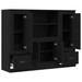 Highboard Negru Stejar 132x35,5x103,5 cm Lemn Prelucrat - WALTI WALTI