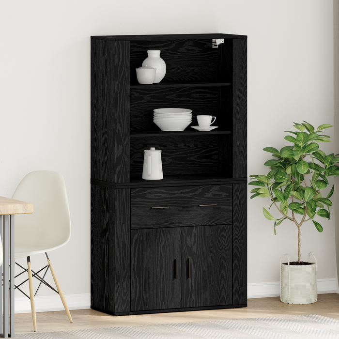 Highboard Stejar Negru Lemn Inginerie - WALTI WALTI