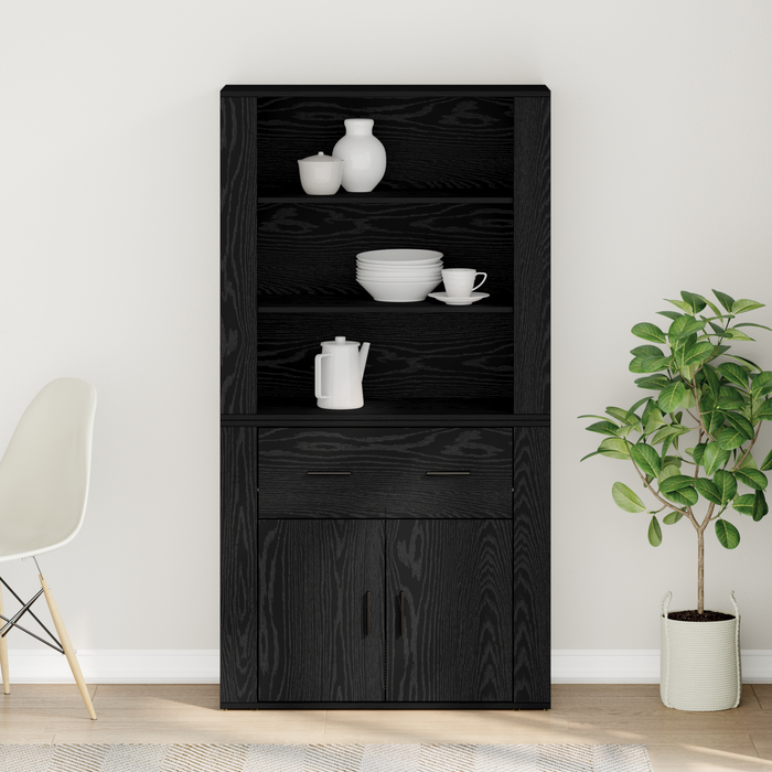 Highboard Stejar Negru Lemn Inginerie - WALTI WALTI