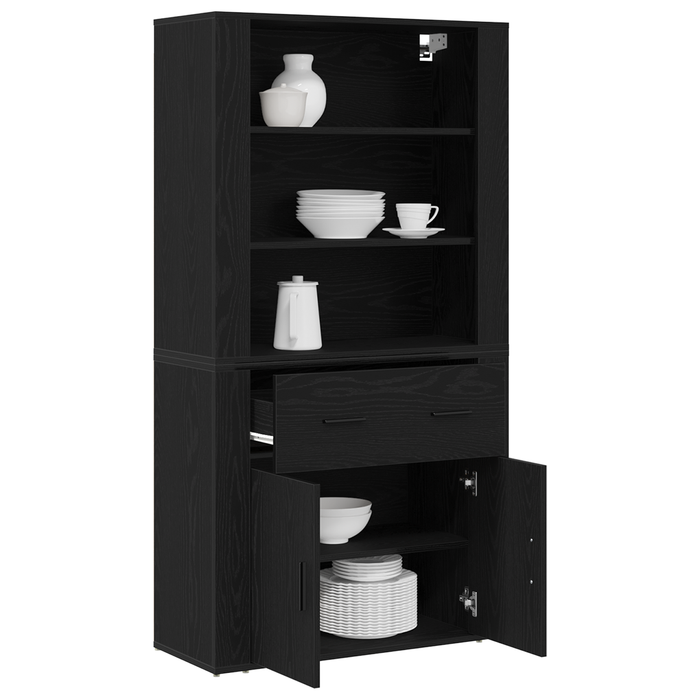Highboard Stejar Negru Lemn Inginerie - WALTI WALTI