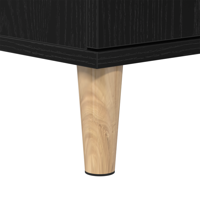 Set de Mobilier pentru Baie din 3 Piese Stejar Negru Lemn Prelucrat - WALTI WALTI