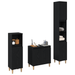 Set de Mobilier pentru Baie din 3 Piese Stejar Negru Lemn Prelucrat - WALTI WALTI