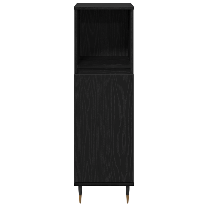 Set de Mobilier pentru Baie de 3 Piese Negru Stejar Lemn Stratificat - WALTI WALTI