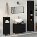 Set de Mobilier pentru Baie de 3 Piese Negru Stejar Lemn Stratificat - WALTI WALTI