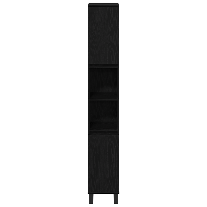 Set de Mobilier pentru Baie 3 Piese Stejar Negru din Lemn Ingineresc - WALTI WALTI