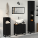 Set de Mobilier pentru Baie 3 Piese Stejar Negru din Lemn Ingineresc - WALTI WALTI