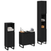 Set de Mobilier pentru Baie 3 Piese Stejar Negru din Lemn Ingineresc - WALTI WALTI