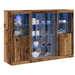 Bufet cu lumini LED, lemn vechi, 142.5x37x100 cm, lemn prelucrat - WALTI WALTI