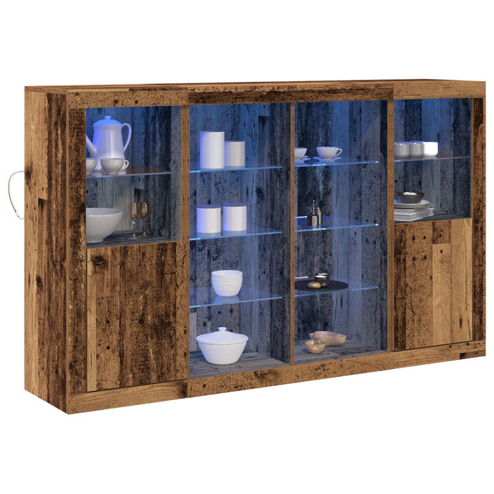 bufet vidaXL cu lumini LED lemn vechi 163x37x100 cm lemn folosit - WALTI WALTI