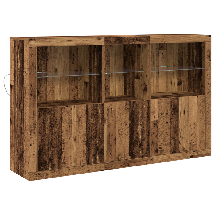 Sideboard cu LED-uri Lemn vechi 162x37x100 cm Lemn prelucrat - WALTI WALTI