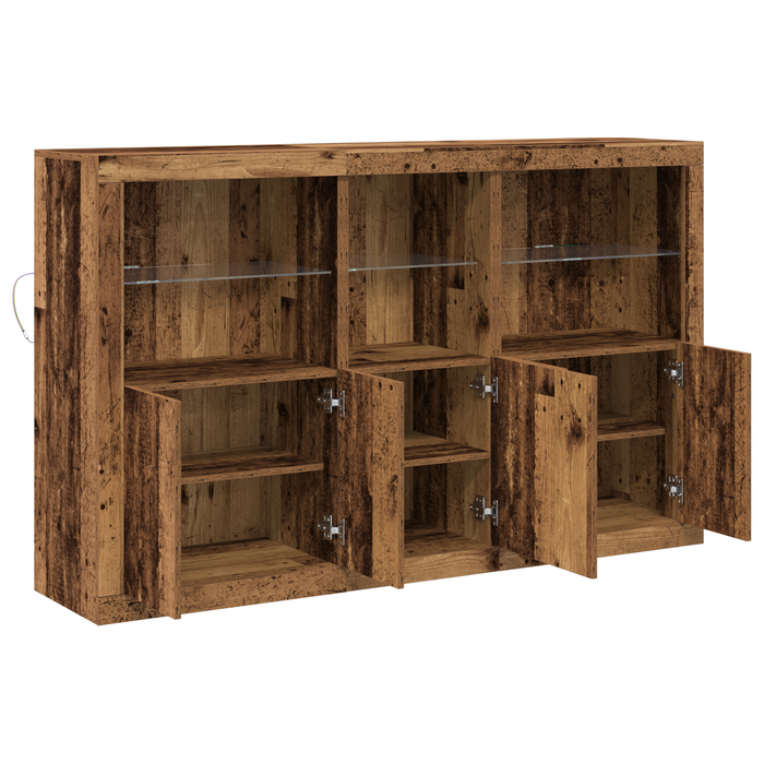 Sideboard cu LED-uri Lemn vechi 162x37x100 cm Lemn prelucrat - WALTI WALTI