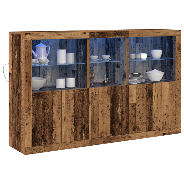 Sideboard cu LED-uri Lemn vechi 162x37x100 cm Lemn prelucrat - WALTI WALTI