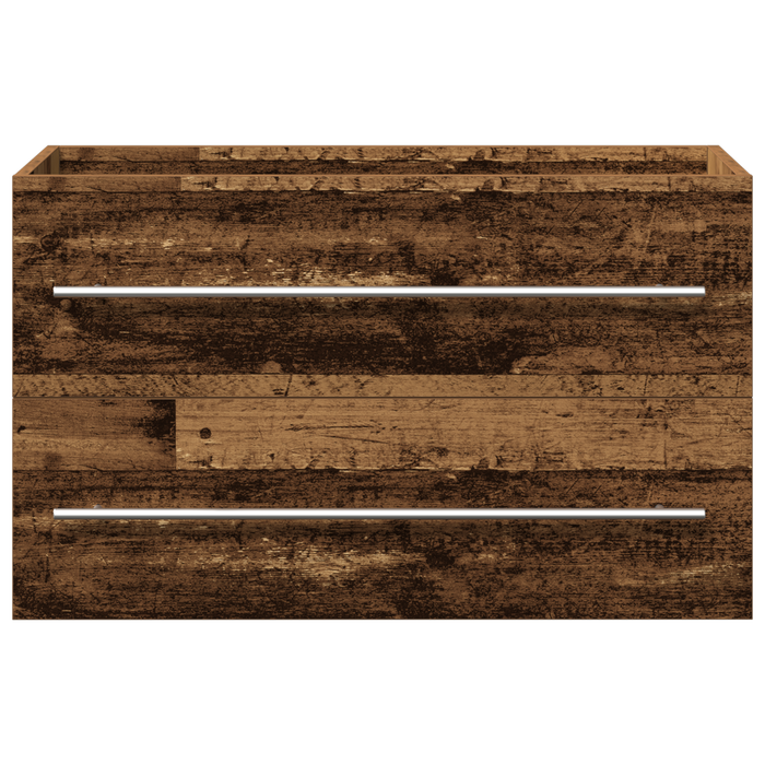 Cabinet de baie cu chiuvetă integrată, lemn rustic din material procesat. - WALTI WALTI