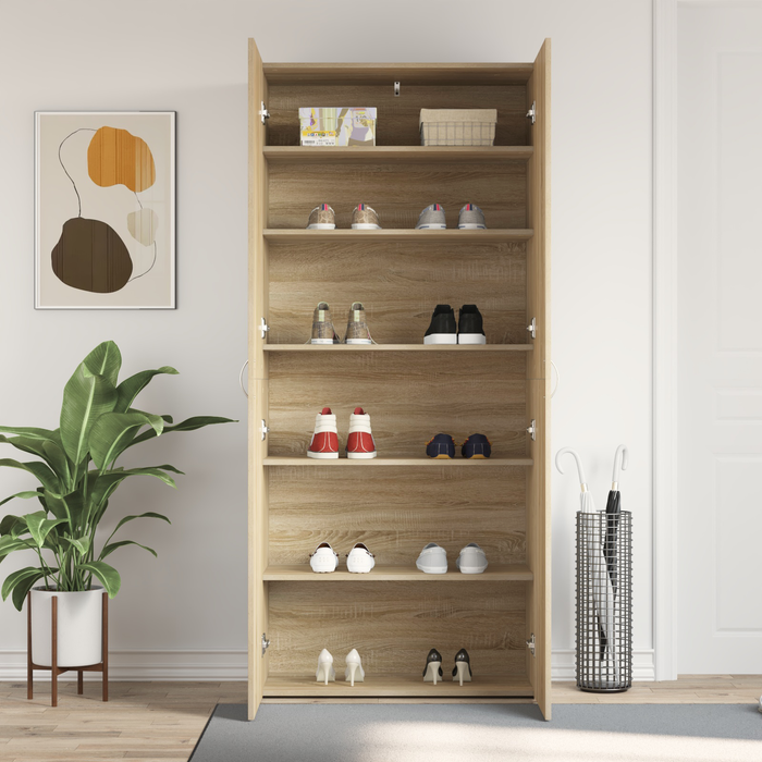 Dulap pentru pantofi Stejar Sonoma 80x35,5x180 cm Lemn prelucrat - WALTI WALTI