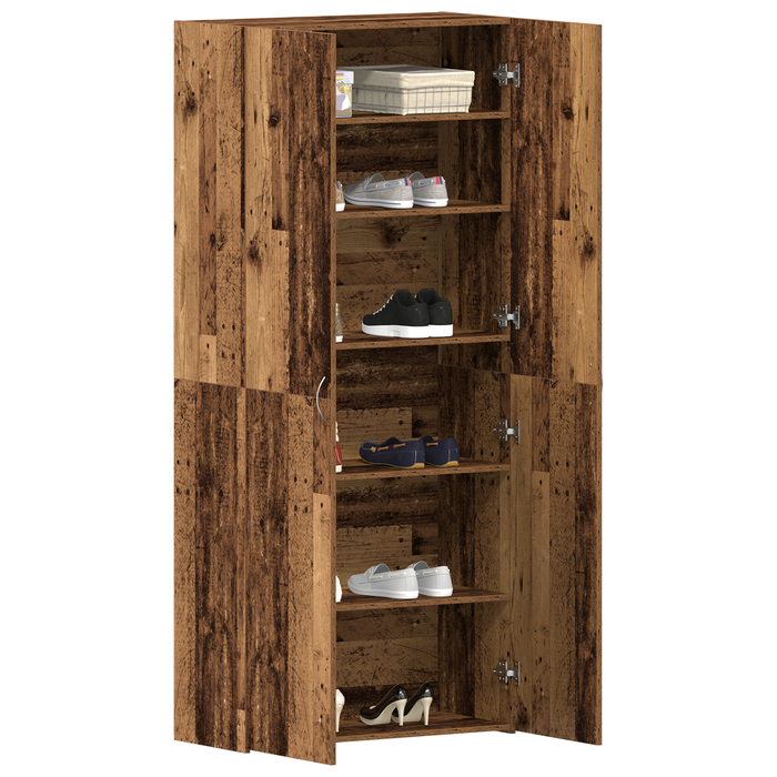 Dulap pentru pantofi Lemn vechi 80x35,5x180 cm Lemn recompozit - WALTI WALTI