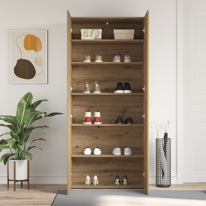 Dulap pentru pantofi Stejar Artisan 80x35,5x180 cm Lemn prelucrat - WALTI WALTI