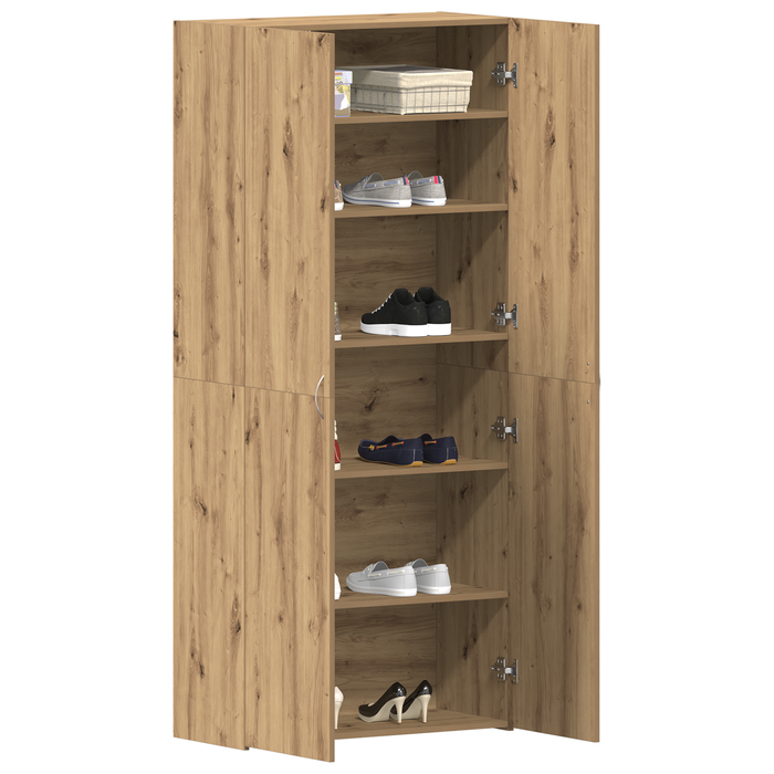 Dulap pentru pantofi Stejar Artisan 80x35,5x180 cm Lemn prelucrat - WALTI WALTI