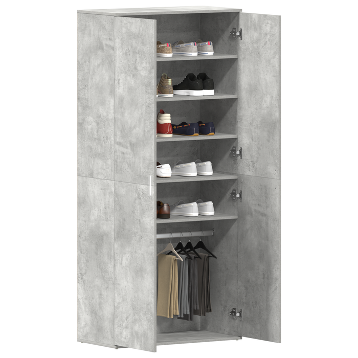 Dulap pentru încălțăminte Gri de beton 80x39x180 cm Lemn compus - WALTI WALTI