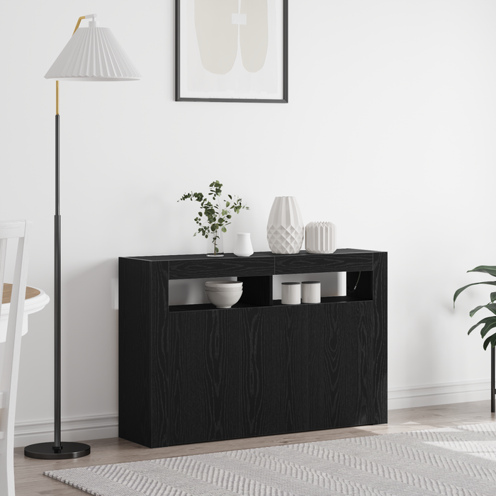 Comodă Stejar Negru Lemn Ingineresc 116 x 30 x 75 cm - WALTI WALTI