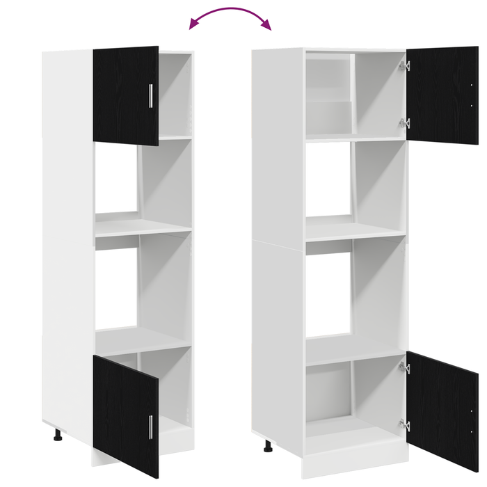 Cabinet pentru microunde din stejar negru 60x57x207 cm din lemn prelucrat - WALTI WALTI
