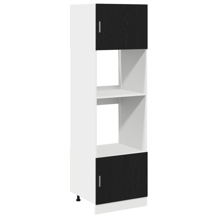 Cabinet pentru microunde din stejar negru 60x57x207 cm din lemn prelucrat - WALTI WALTI