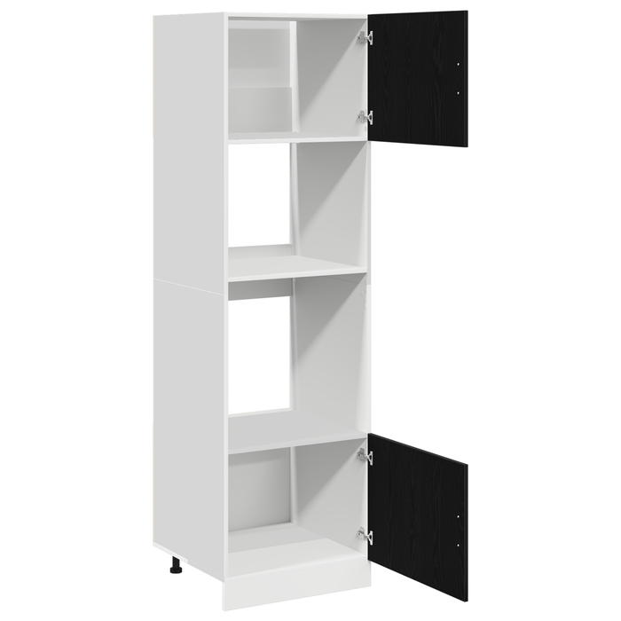Cabinet pentru microunde din stejar negru 60x57x207 cm din lemn prelucrat - WALTI WALTI