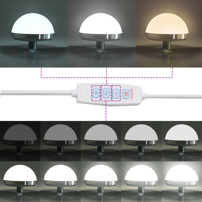 Set masă toaletă cu LED 3 piese, stejar artizanal, lemn - WALTI WALTI