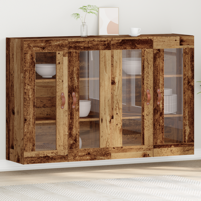 Cabinete montate pe perete 2 pcs Lemn vechi 69.5x34x90 cm Lemn prelucrat - WALTI WALTI