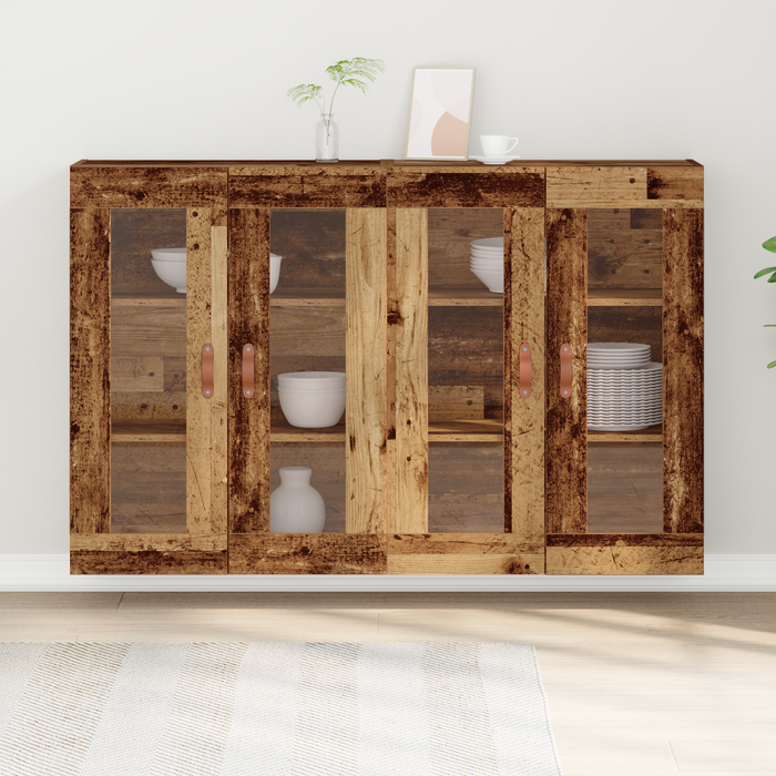 Cabinete montate pe perete 2 pcs Lemn vechi 69.5x34x90 cm Lemn prelucrat - WALTI WALTI
