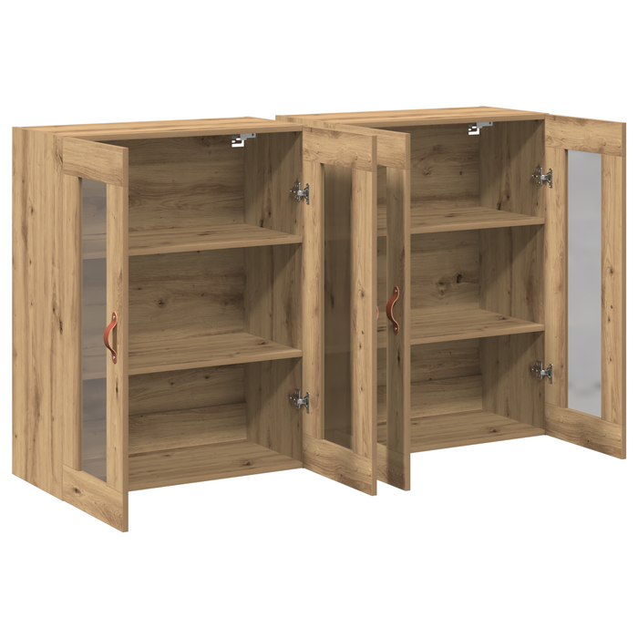 Rame montate pe perete 2 buc Artisan Stejar 69,5x34x90 cm Lemn tehnologic - WALTI WALTI