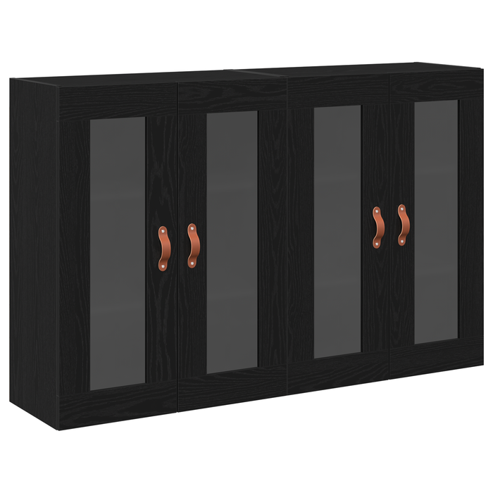 Mobilier de perete 2 buc Negru Stejar 69,5x34x90 cm Lemn compus - WALTI WALTI