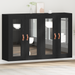 Mobilier de perete 2 buc Negru Stejar 69,5x34x90 cm Lemn compus - WALTI WALTI
