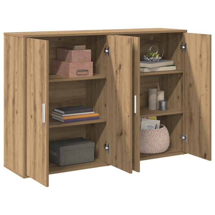 Sideboard-uri 2 buc stejar artizanal 60x31x84 cm Lemn ingineresc - WALTI WALTI