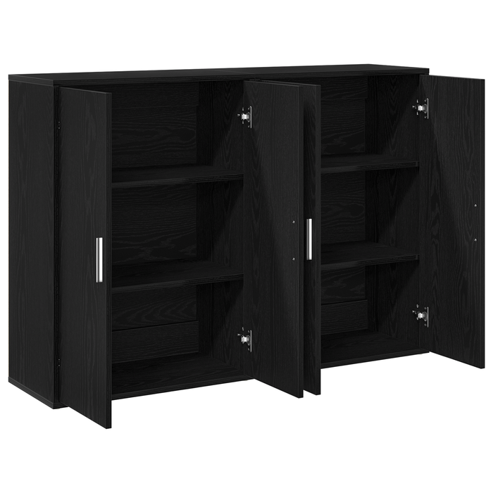 Servante 2 buc Negru Stejar 60x31x84 cm Lemn ingineresc - WALTI WALTI