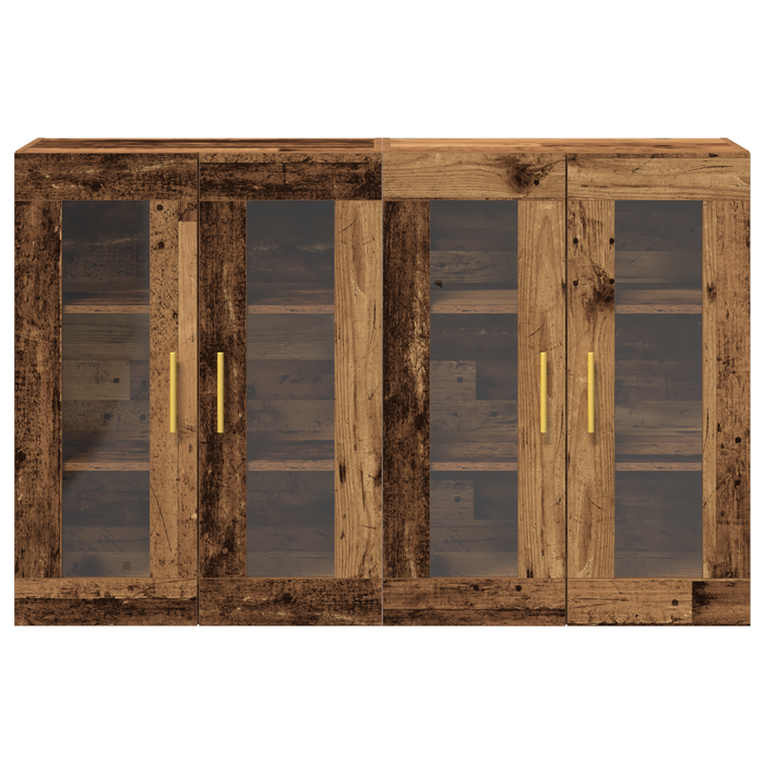 Dulapuri Montate pe Perete 2 buc Lemn Vechi 69,5x34x90 cm Lemn Ingineresc - WALTI WALTI